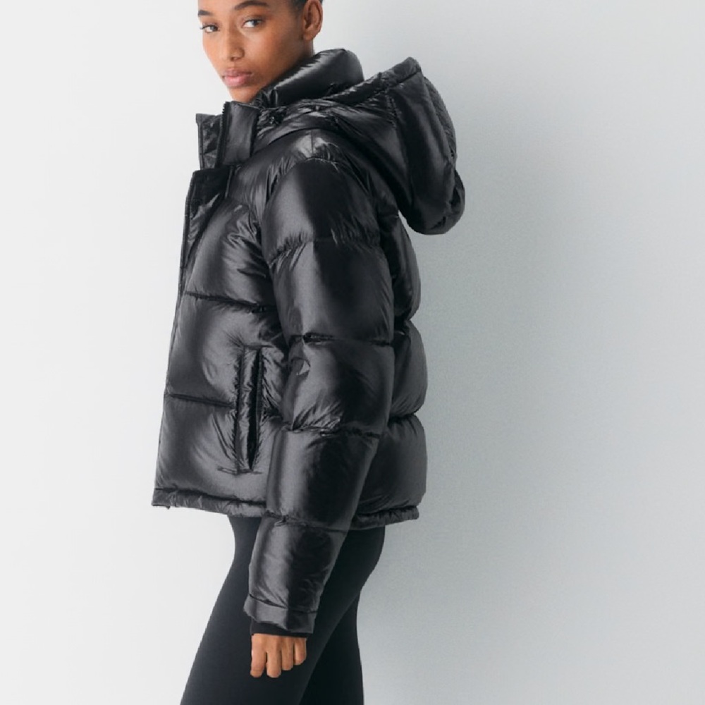 Aritzia Shiny Black Puffer Jacket